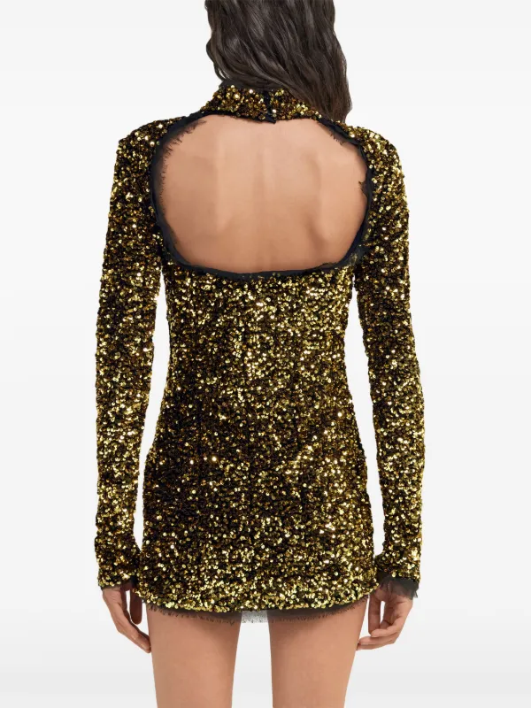 Roberto Cavalli sequin-embellished Mini Dress | Gold | FARFETCH