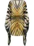 Roberto Cavalli Ray of Gold print chiffon silk dress