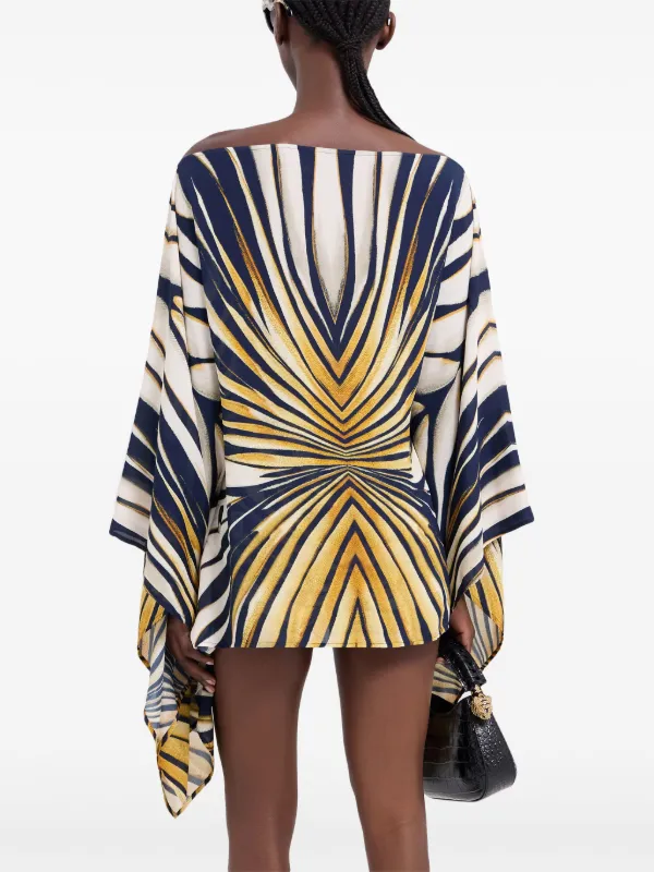Roberto Cavalli Ray Of Gold Print Kaftan | Gold | FARFETCH JO