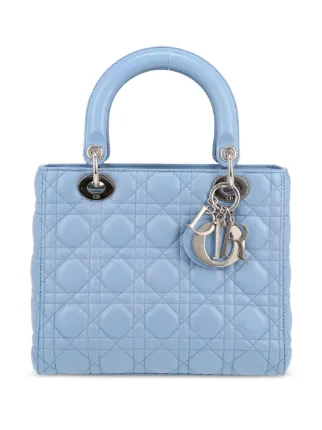 Christian Dior Pre Owned Lady Dior two way Bag Blue FARFETCH