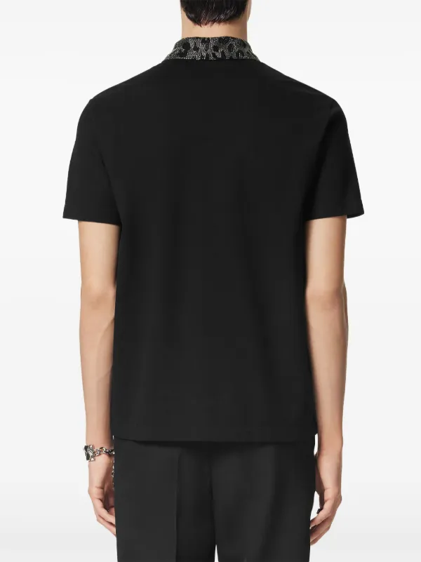 VERSACE ブラック ポロシャツ XXL Versace ビジュートリム ポロシャツ | ブラック | FARFETCH JP
