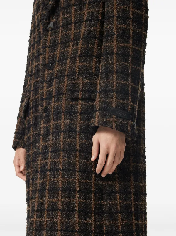 Versace Tweed single-breast Coat | Brown | FARFETCH