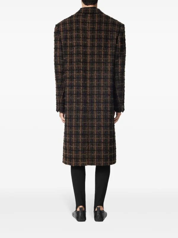 Versace Tweed single-breast Coat | Brown | FARFETCH