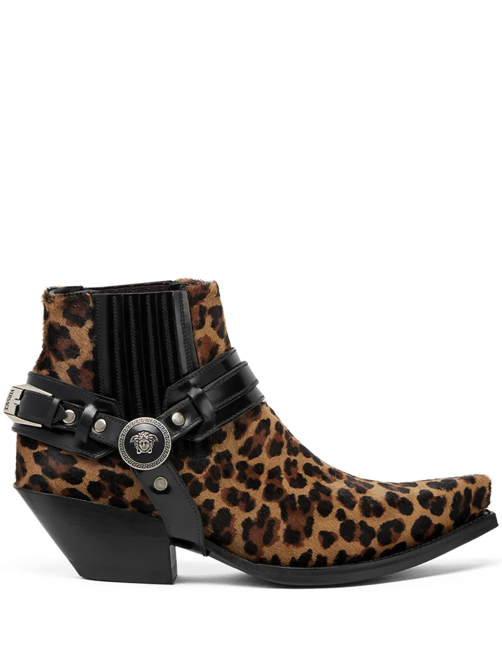 Versace 50mm Texano leopard-print cowboy boots Brown