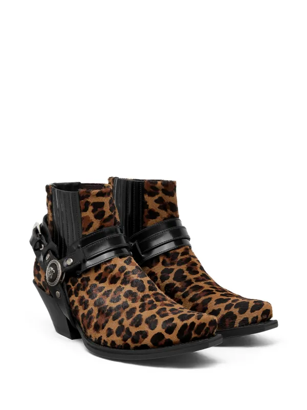 Versace 50mm Texano leopard print Ankle Boots Brown FARFETCH CA