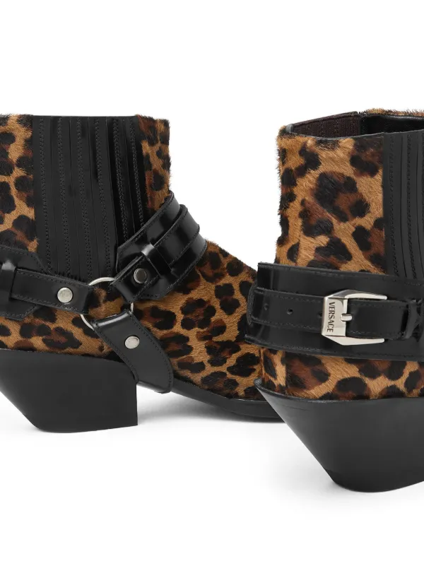 Versace 50mm Texano leopard print Ankle Boots Brown FARFETCH ZA