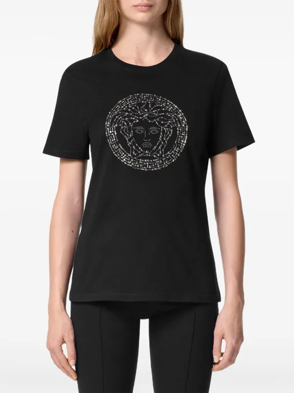 Versace Medusa Embellished T-shirt | Black | FARFETCH