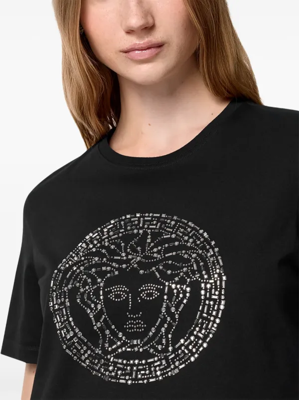 Versace Medusa Embellished T-shirt | Black | FARFETCH