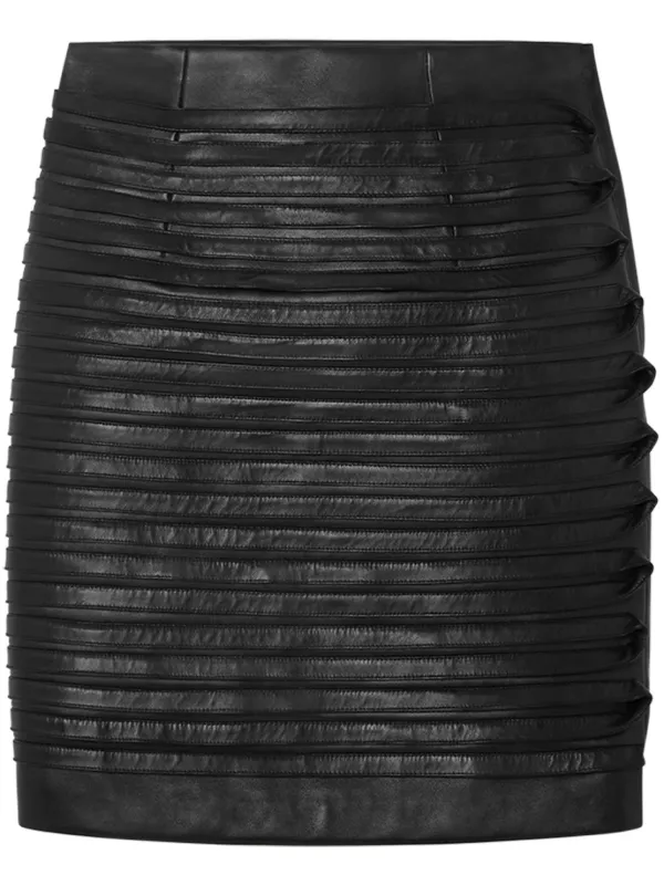 ミニスカート VERSACE BLACK LEATHER MINI SKIRT VERSACE BLACK LEATHER MINI SKIRT 1990s