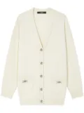 Versace Oversized V-neck cardigan - White