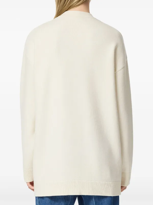 Versace Oversized V-neck Cardigan | White | FARFETCH CA