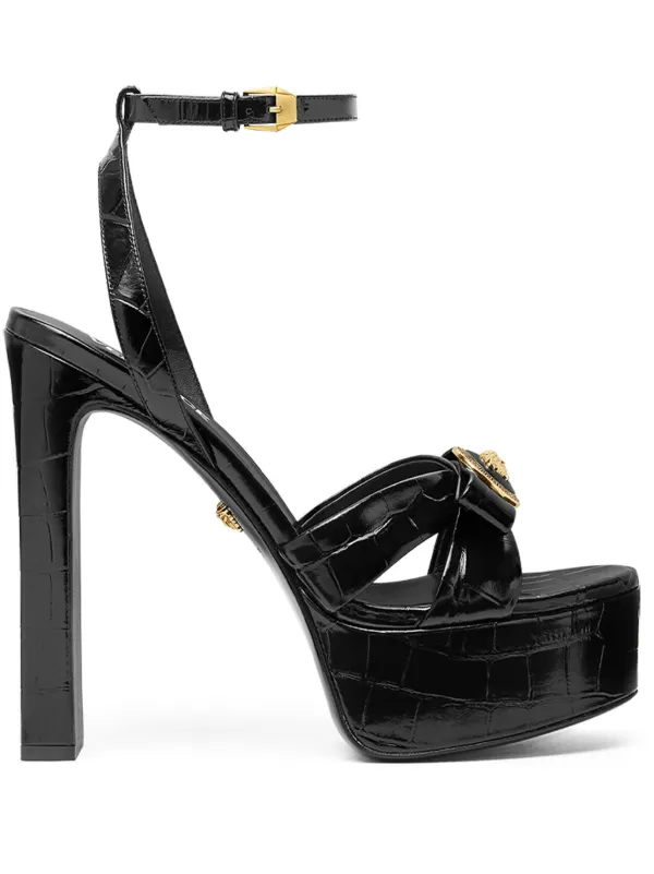 Black ribbon sandals on sale