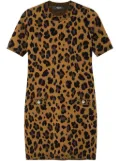 Versace leopard-jacquard T-Shirt dress - Brown