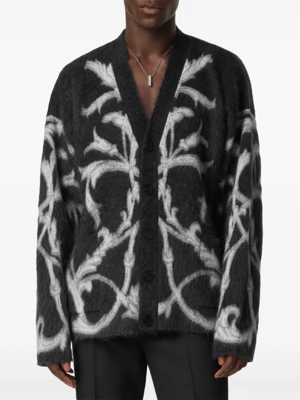 Versace Acanthus Leaves Cardigan | Black | FARFETCH