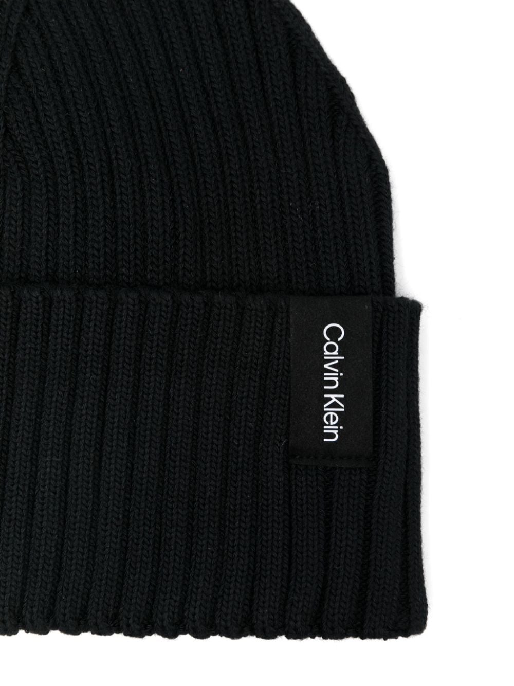 Calvin Klein ribbed-knit beanie - Zwart