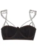 GCDS Chocker denim bra - Black