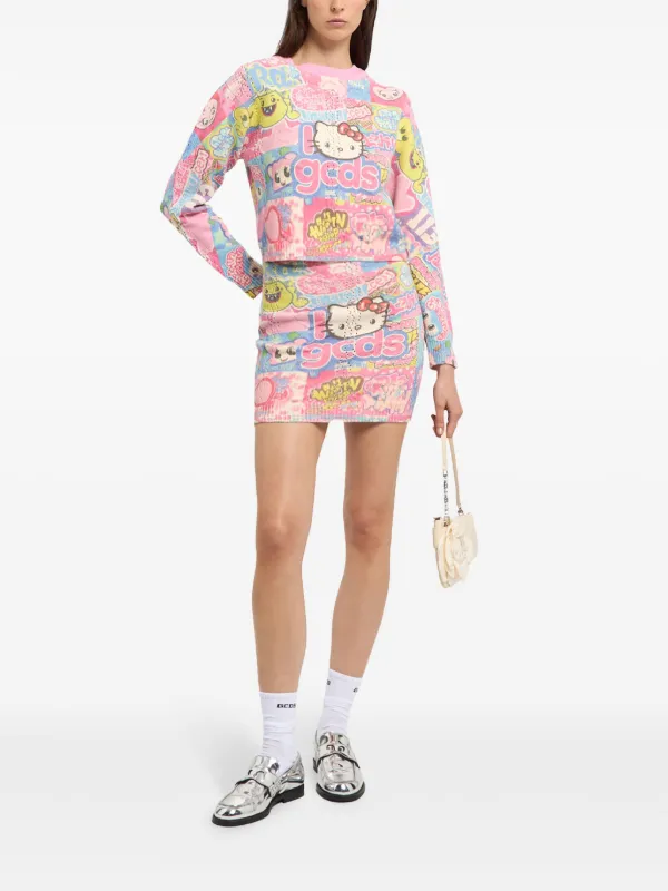 GCDS Hello Kitty Printed Sweater Pink FARFETCH CA