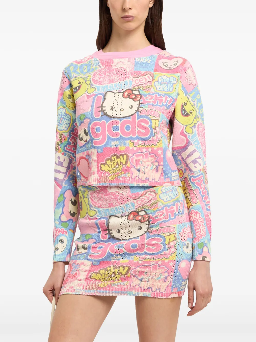 GCDS Hello Kitty Printed Sweater Pink FARFETCH CA