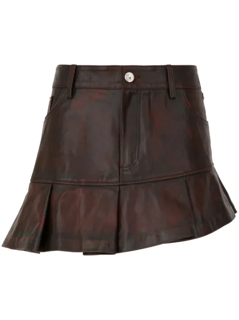 GCDS leather pleated mini skirt