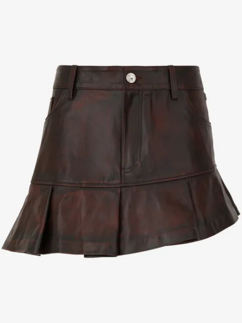 GCDS leather pleated mini skirt
