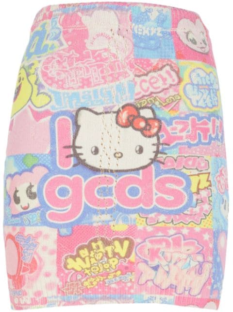 GCDS Hello Kitty printed mini skirt