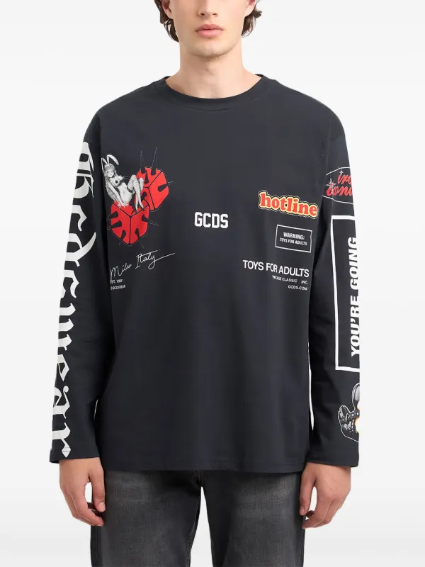 GCDS logo-print T-shirt | Black | FARFETCH