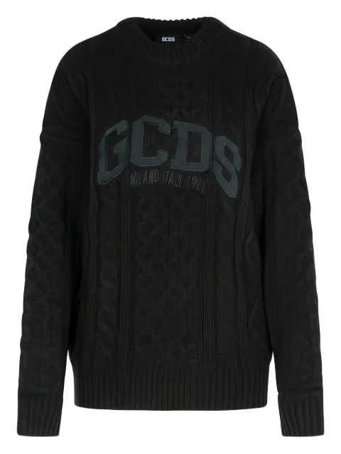 GCDS logo cable-knit sweater