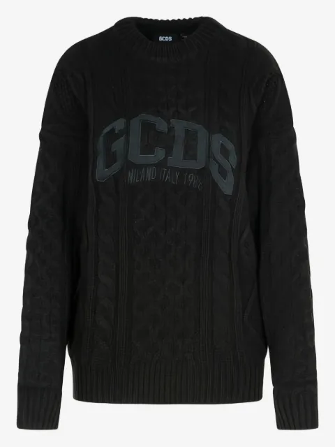 GCDS logo cable-knit sweater