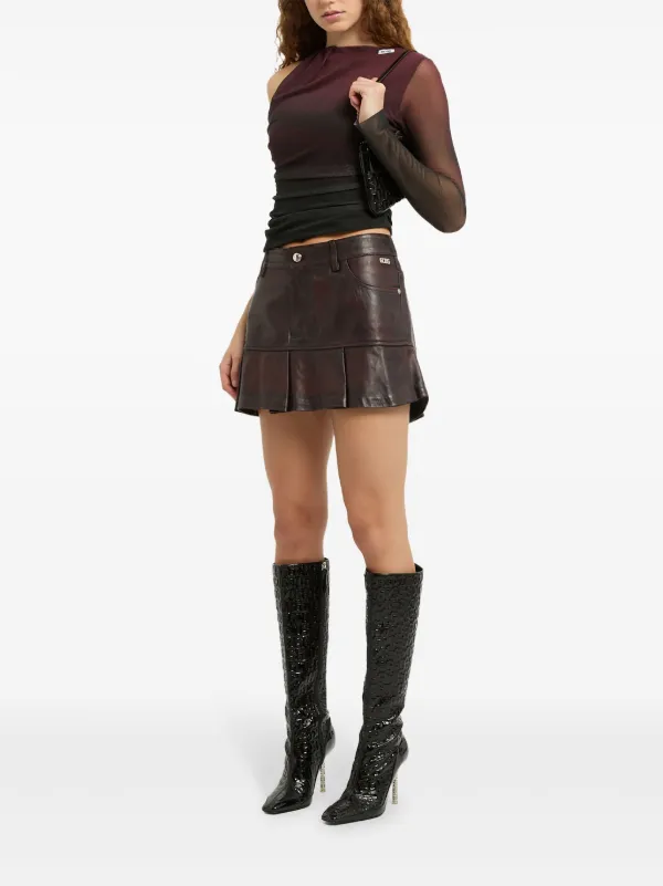 GCDS Creature Tulle one-shoulder Top | Red | FARFETCH