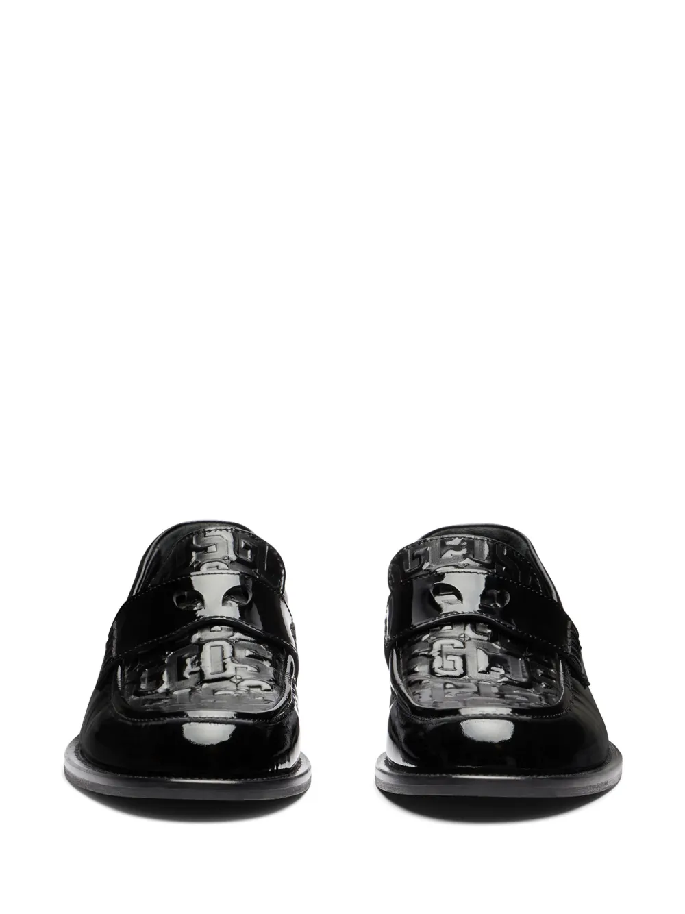 GCDS Wirdo loafers met monogram-print Zwart