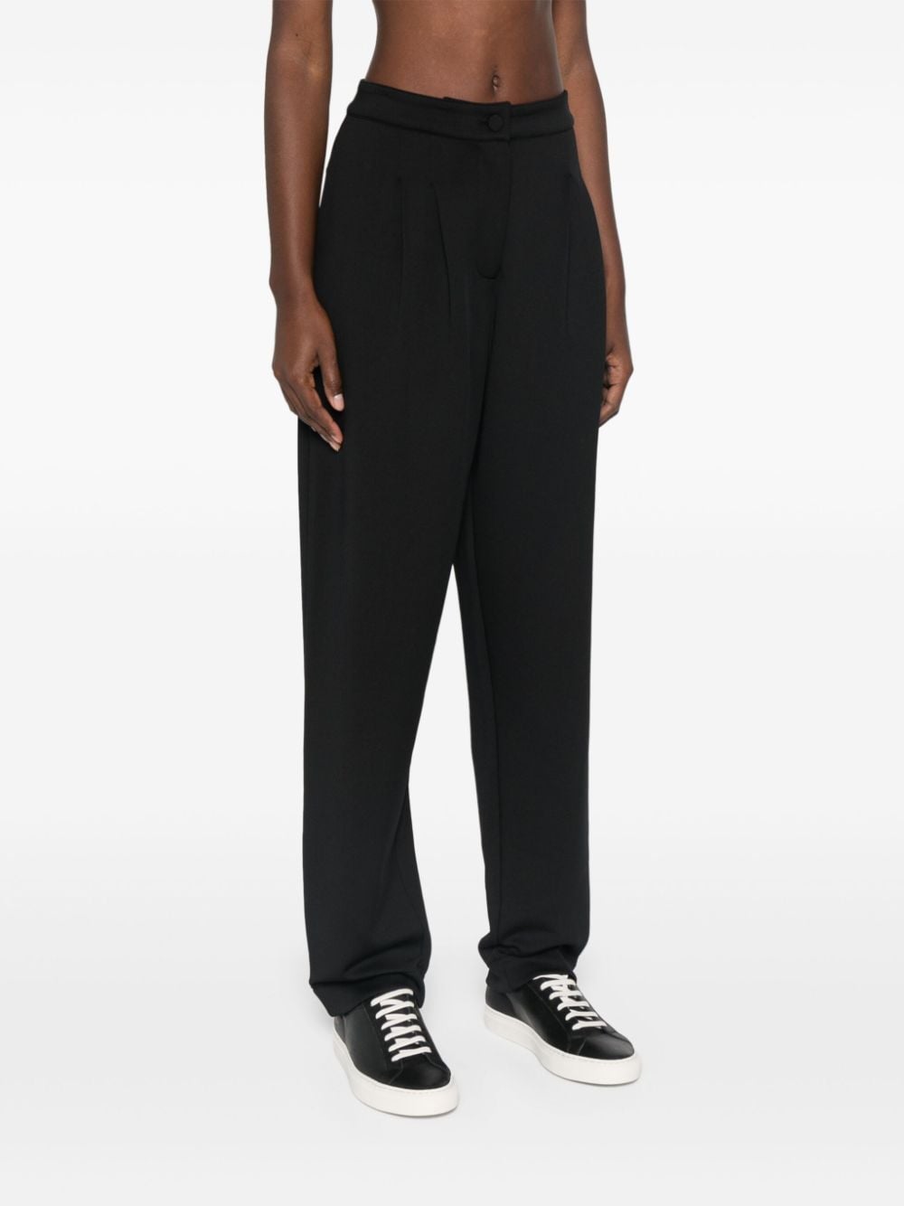 Shop Emporio Armani Pleat-detailing Trousers In Black