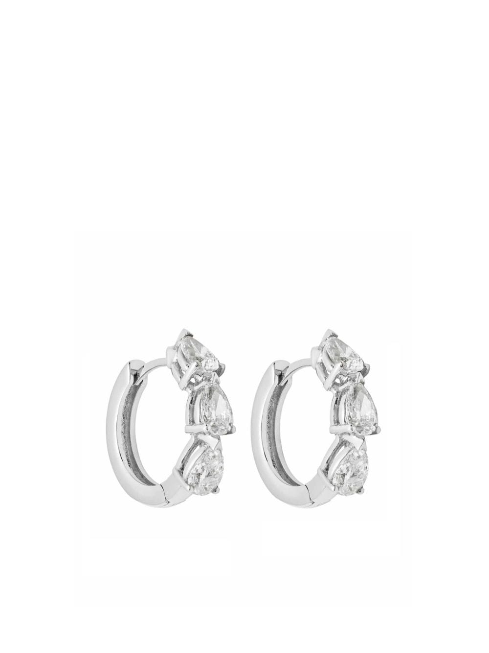 Shop Jewels Aficionado 18kt White Gold Diamond Earrings In Silver