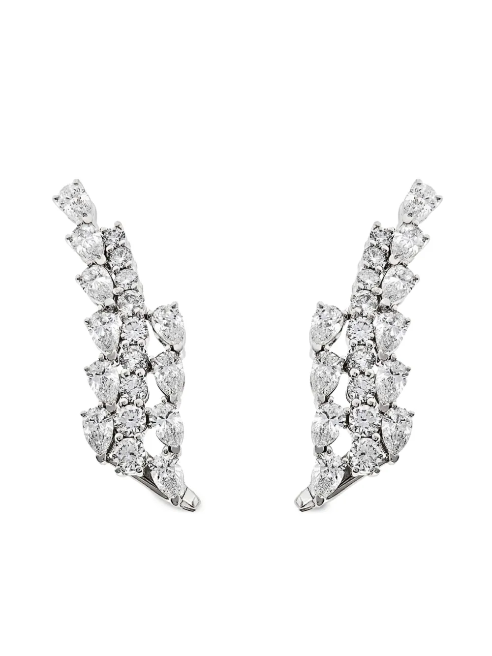 18kt white gold Wing diamond earrings