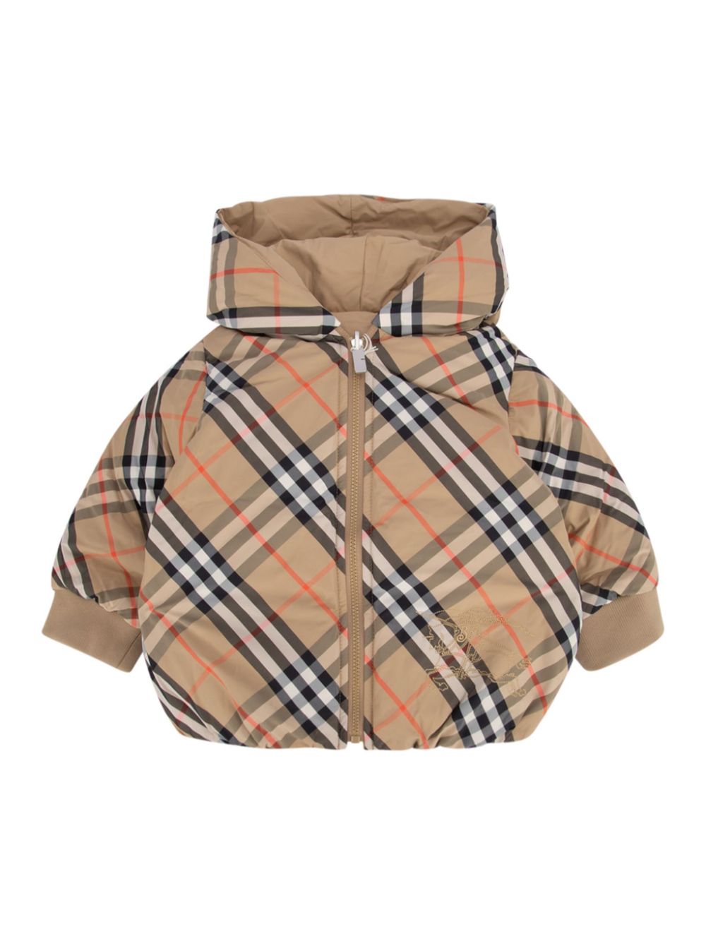 Burberry Kids Geruit donsjack Beige