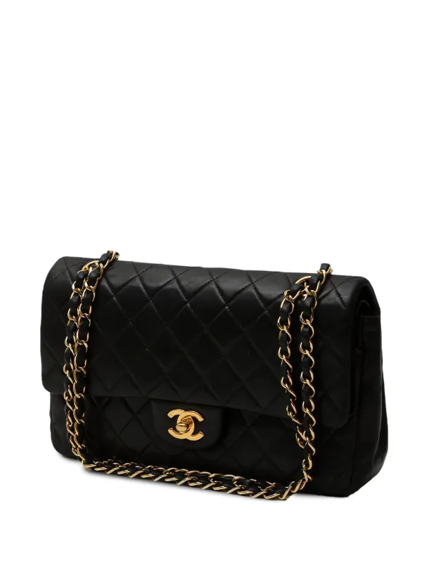 CHANEL Pre-Owned 2002 Double Flap Shoulder Bag | Black | FARFETCH