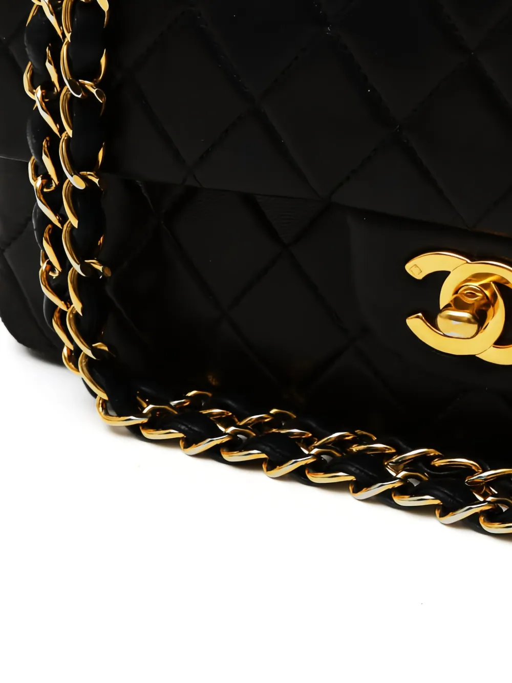 Pre-owned Chanel 2002 Double Flap Shoulder Bag In Black