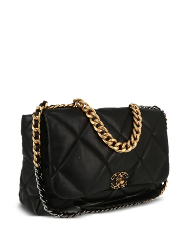 CHANEL Pre Owned 19 Large Shoulder Bag Black FARFETCH AO