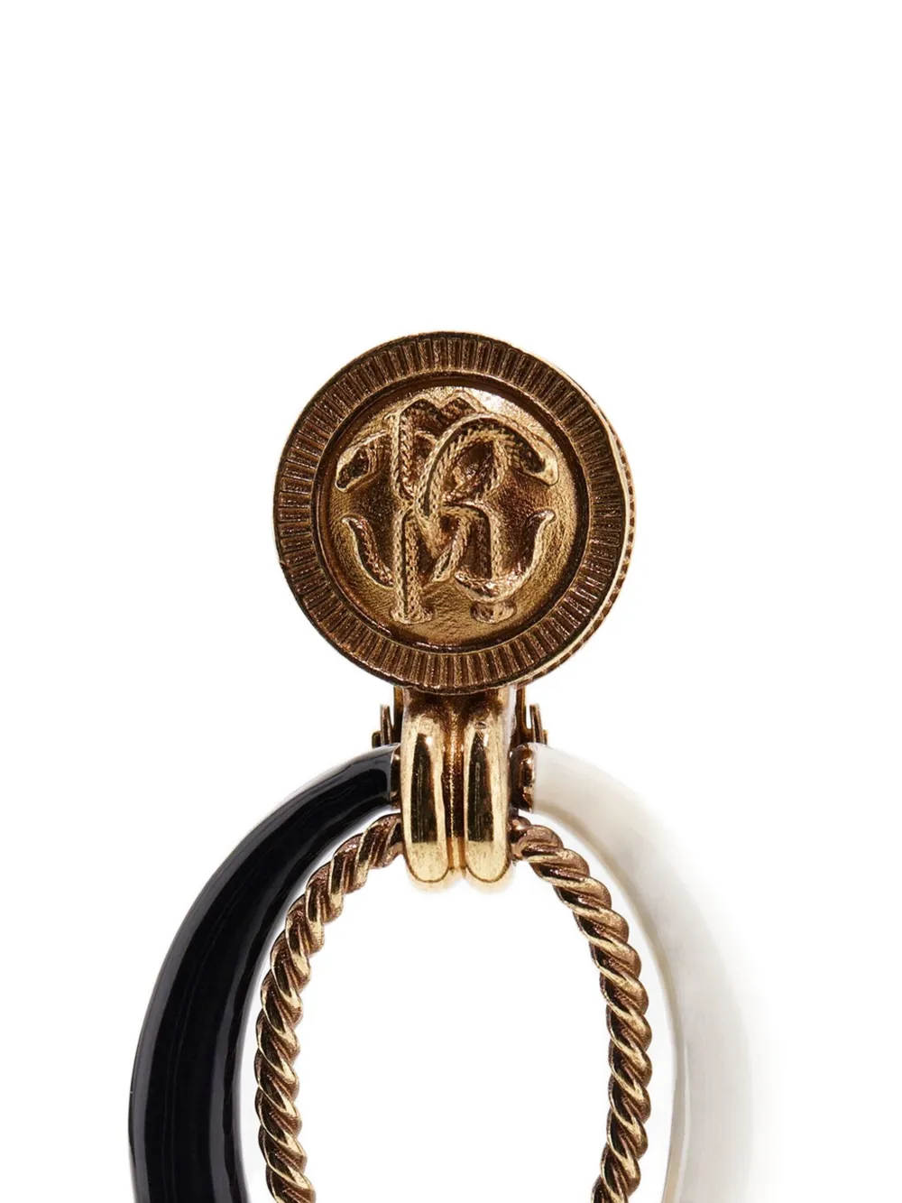 Roberto Cavalli Statement Drop Earrings In Gold
