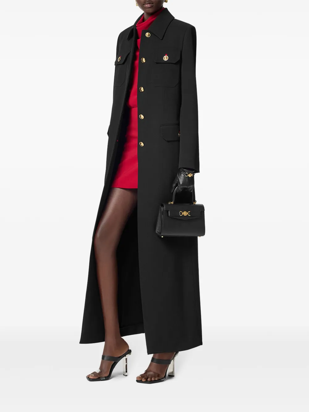 Versace Jas met enkele rij knopen - Zwart