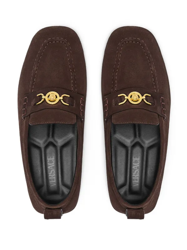 Versace Villa Suede Loafers | Brown | FARFETCH JO display picture 3