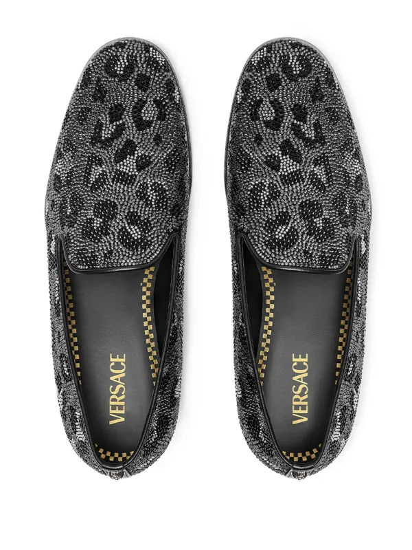 Versace レオパード ローファー | ブラック | FARFETCH JP