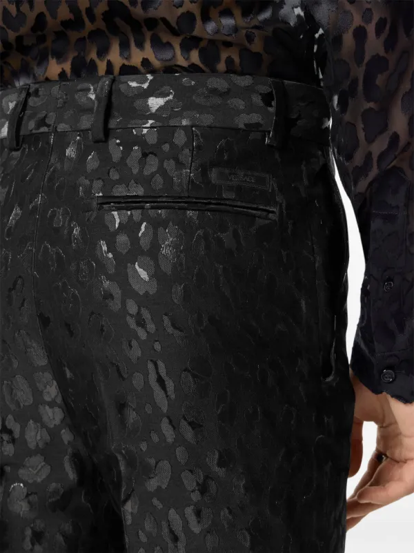 Versace レオパード パンツ | ブラック | FARFETCH JP