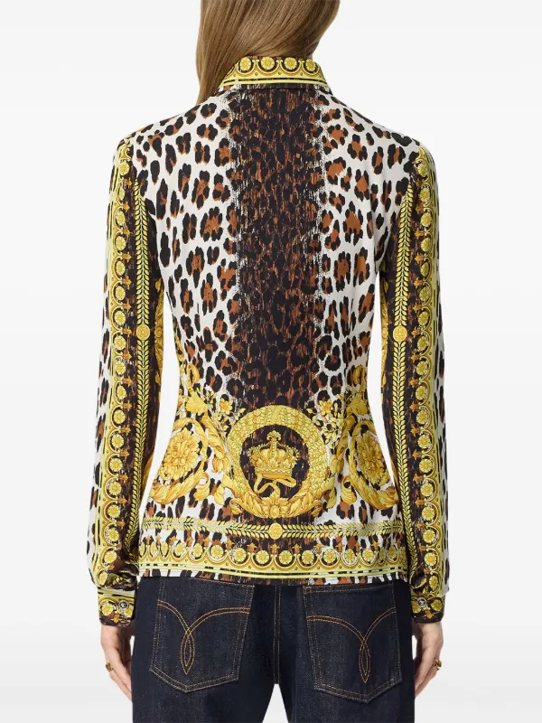 Versace leopard print Blouse Yellow FARFETCH TR