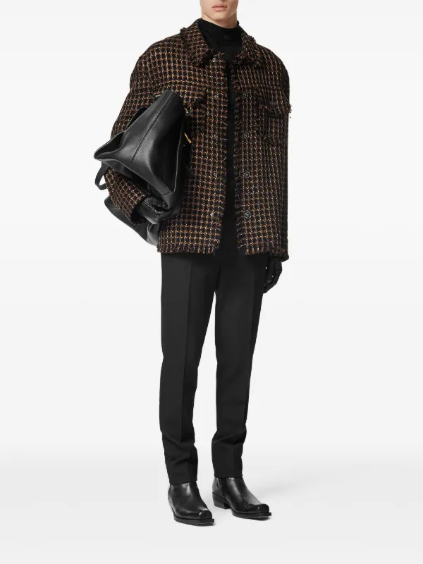 Versace チェック シャツジャケット | ブラウン | FARFETCH JP