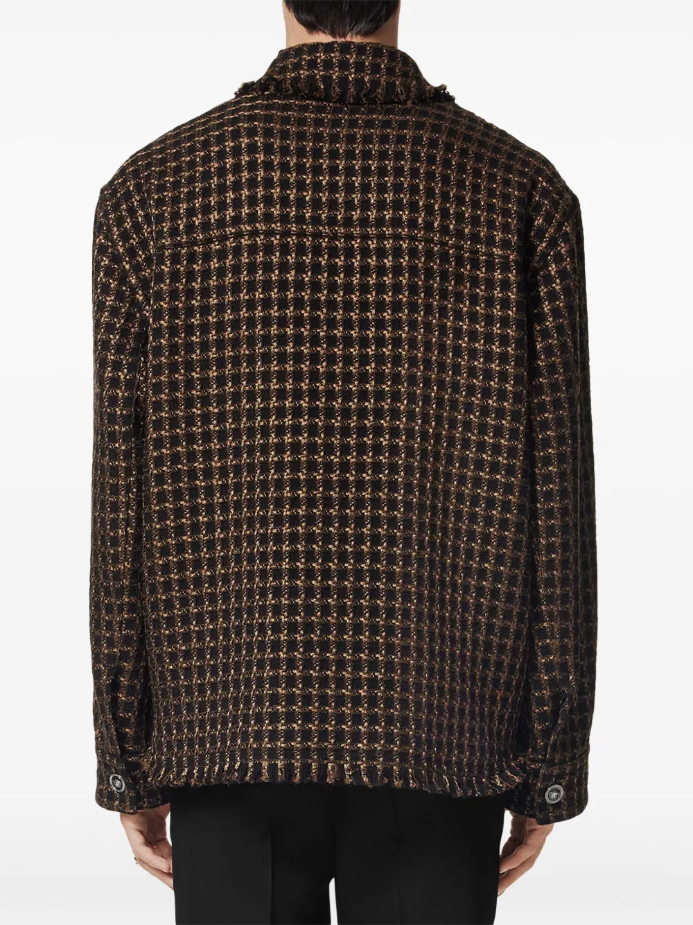 Versace Geruit shirtjack Bruin