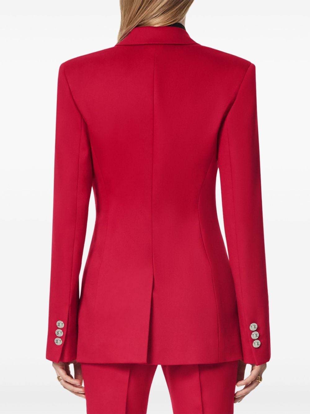 Shop Versace Dv Grain-de-poudre Blazer In Red