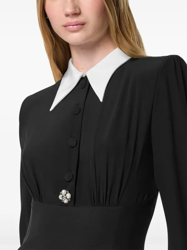 Versace pearl-detailing Mini Dress | Black | FARFETCH