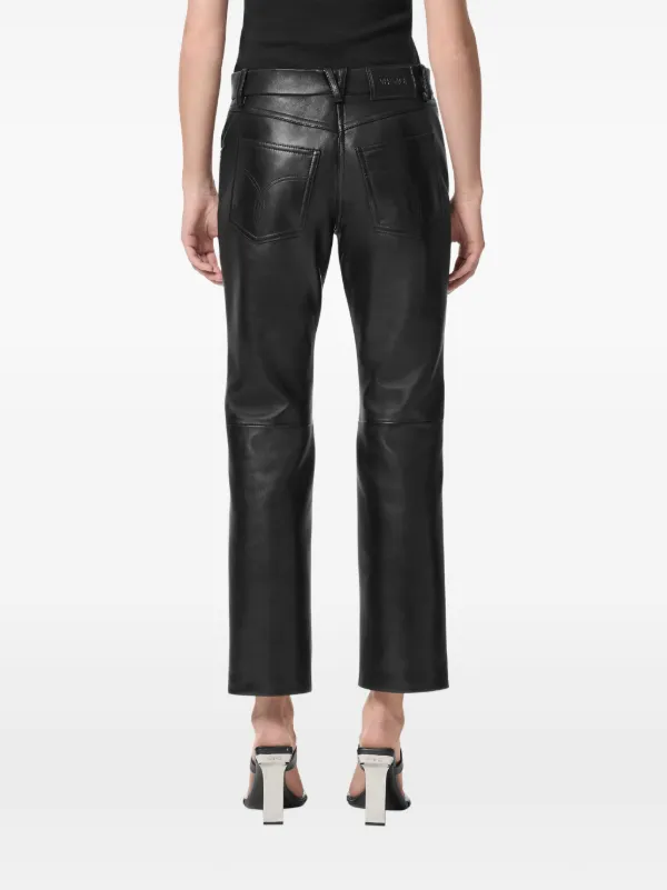 Versace Leather Straight Trousers | Black | FARFETCH CH