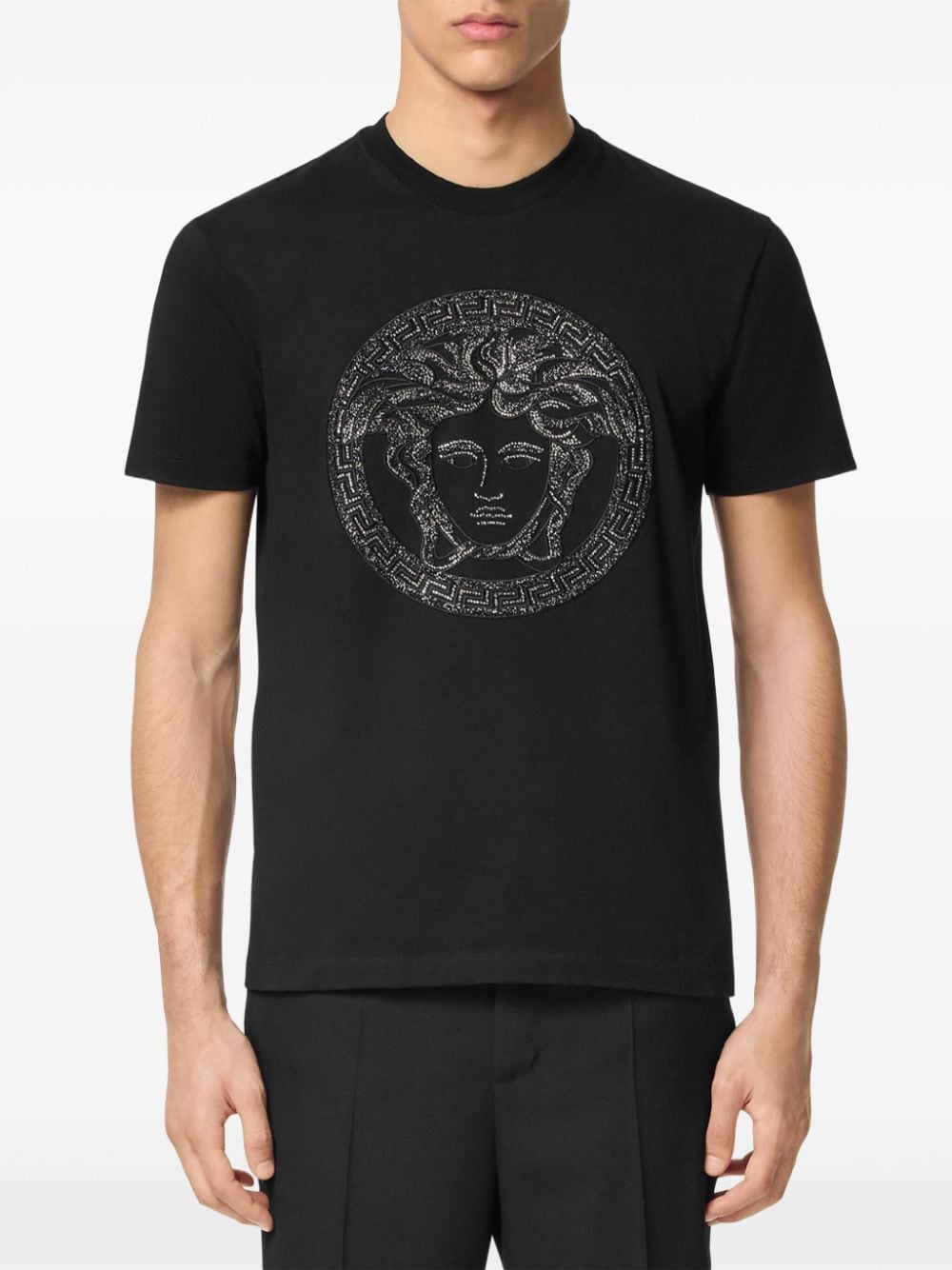 Versace T-shirt met Medusa Head - Zwart