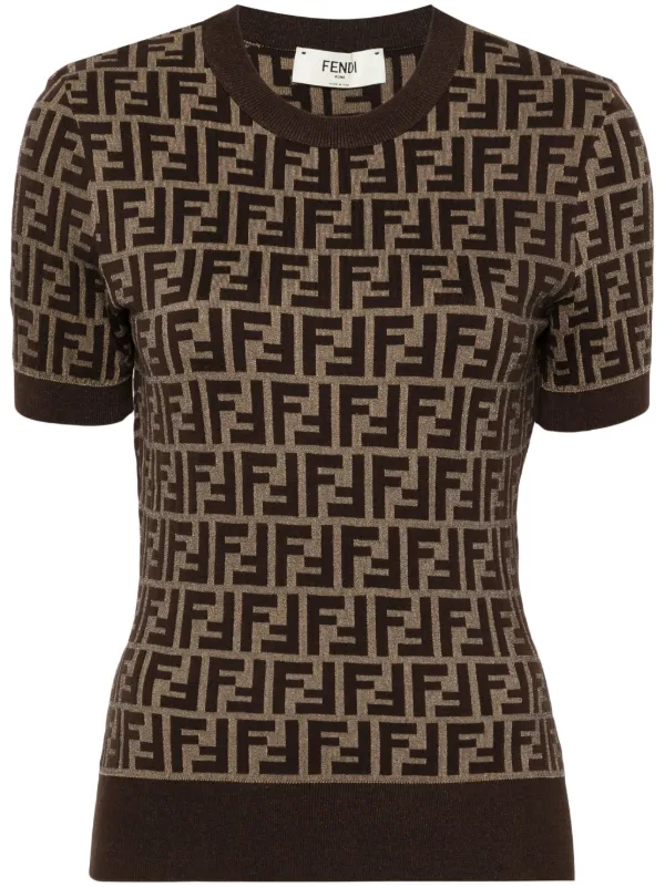 FENDI FF Knitted Top Brown FARFETCH IE